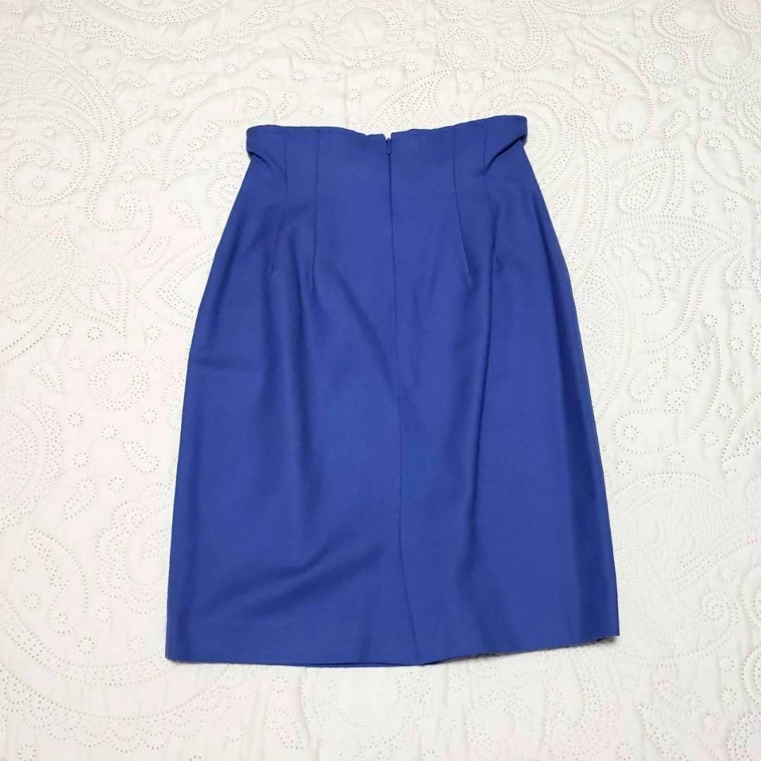 レディース【F】ひざ丈スカート♡ウール100% シンプル♡カジュアル 青紫系 レディースのスカート(ひざ丈スカート)の商品写真