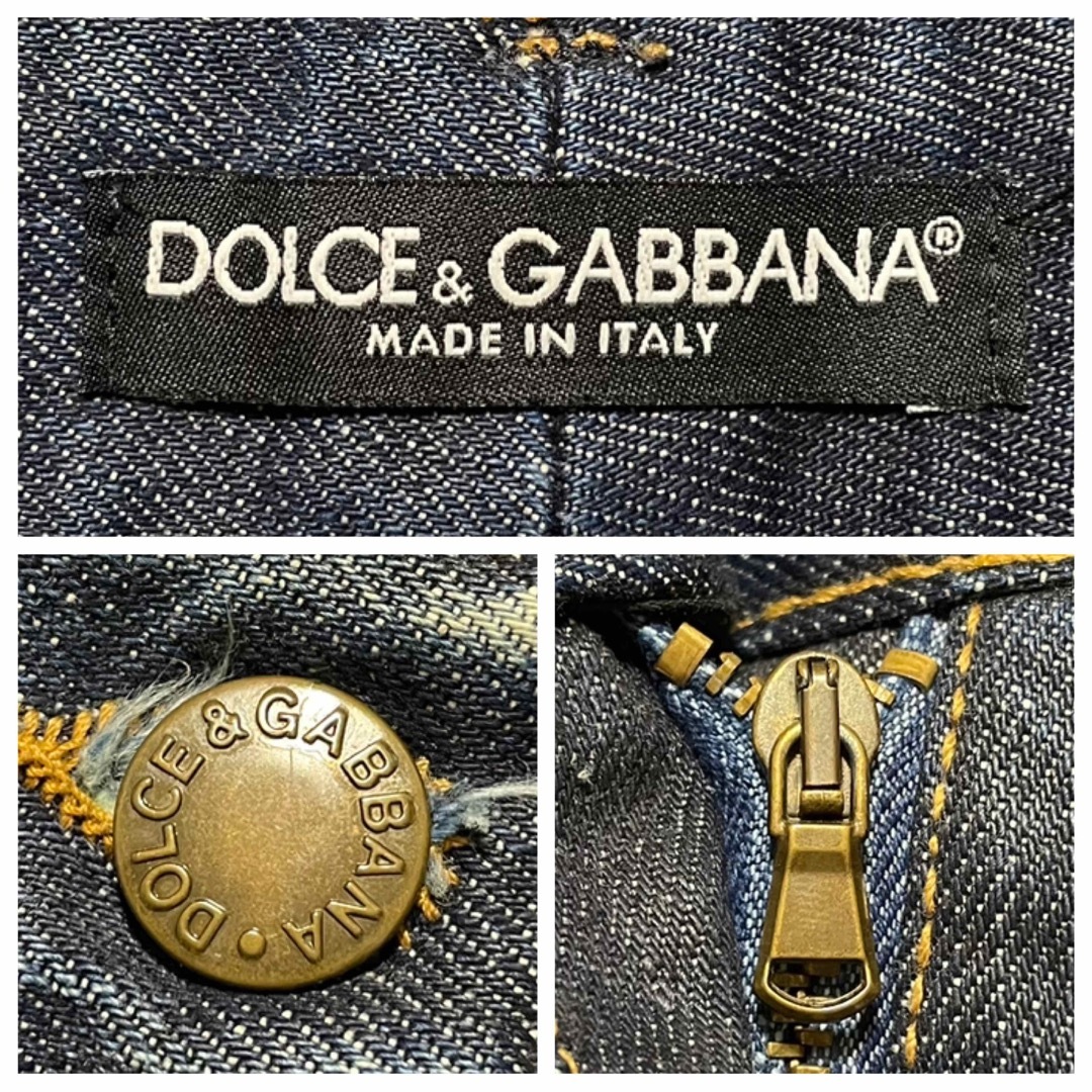 DOLCE&GABBANA(ドルチェアンドガッバーナ)の本物 ドルチェ＆ガッバーナ デニム パンツ ジーンズ 40 スタッズ付 ドルガバ レディースのパンツ(デニム/ジーンズ)の商品写真