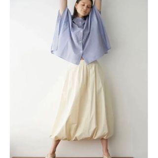 クラネ(CLANE)のclane COTTON BALLON SKIRT アイボリー(ロングスカート)