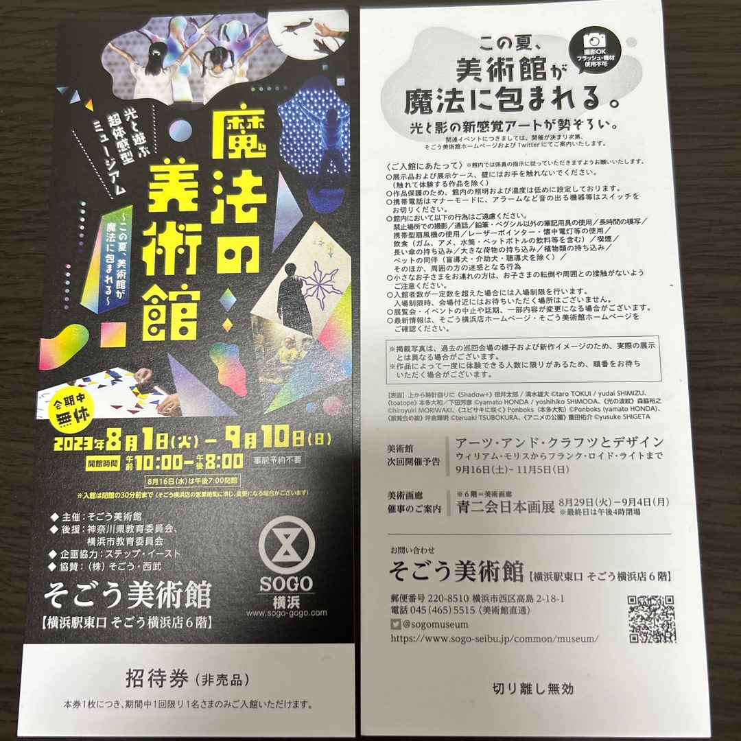 魔法の美術館　招待券　2枚 チケットの施設利用券(美術館/博物館)の商品写真