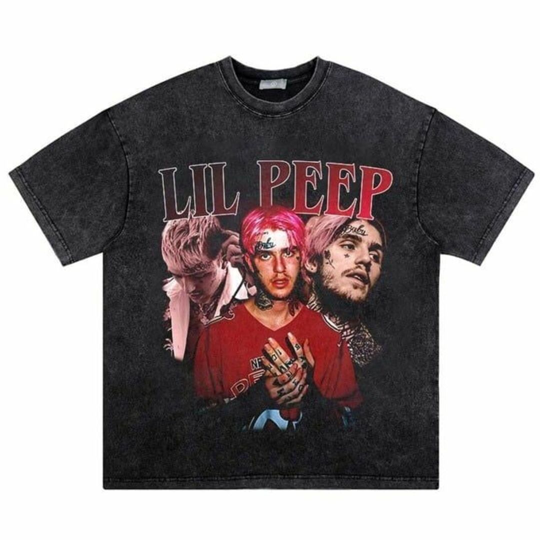 Lil Peep ヴィンテージ加工Tシャツ リルピープ ラップTシャツ