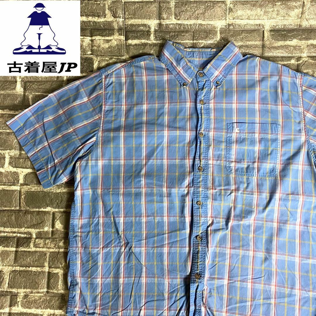 カーハート☆チェックシャツ 半袖シャツ ワンポイントロゴ 刺繍ロゴ  ct9