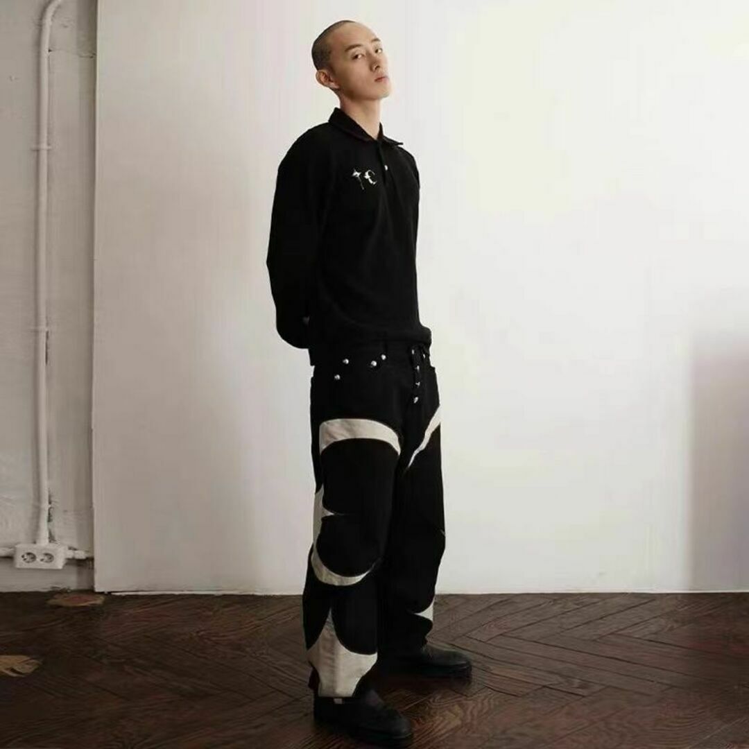 THUG CLUB Leather Black denim pantsの通販 by ふお's shop|ラクマ