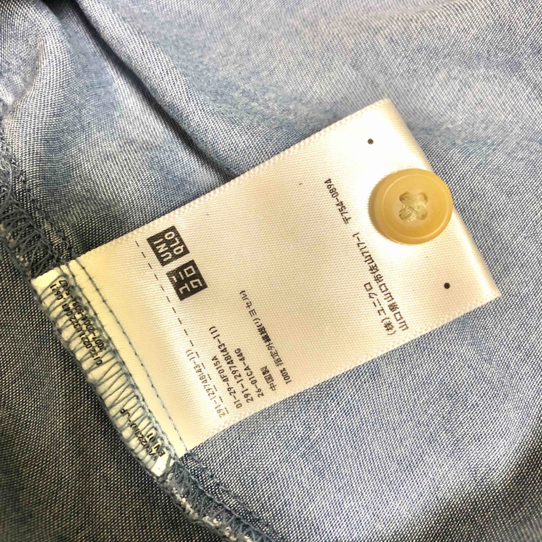 UNIQLO(ユニクロ)のユニクロ デニム風シャツワンピース レディースのワンピース(ひざ丈ワンピース)の商品写真