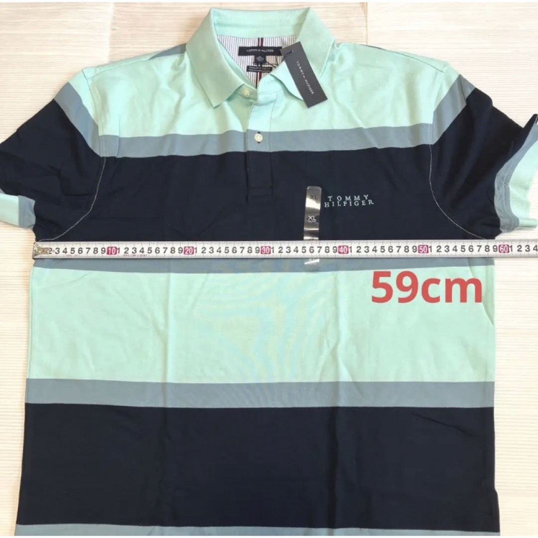 送料無料 新品 TOMMY HILFIGER ストライプ ポロシャツXXL