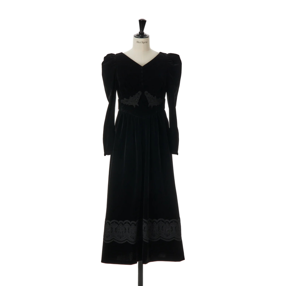 Royal Velour Long Dress black herlipto