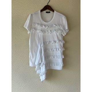 Tシャツ/カットソー(半袖/袖なし)comme des garçons 袖オーガンジーフリル Tシャツ