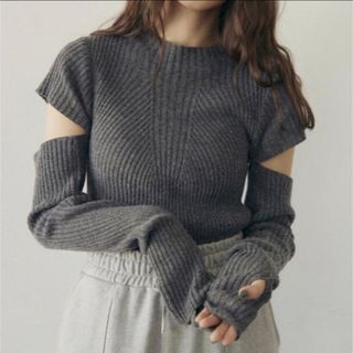 RANDEBOO ランデブー Asymmetry wool knit