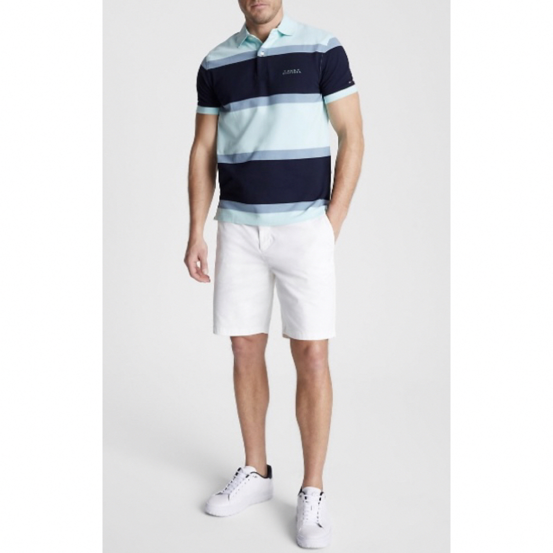 送料無料 新品 TOMMY HILFIGER ストライプ ポロシャツXL | フリマアプリ ラクマ