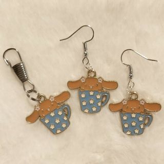 【No.6177】ピアス/イヤリング＆キーホルダー モカ(ピアス)