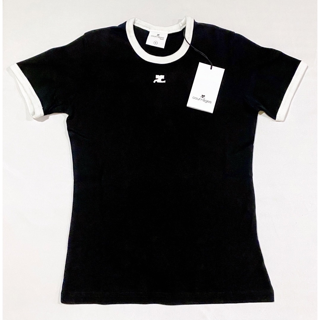 新品未使用 COURREGES クレージュ ロゴ Tシャツ　トップス　黒