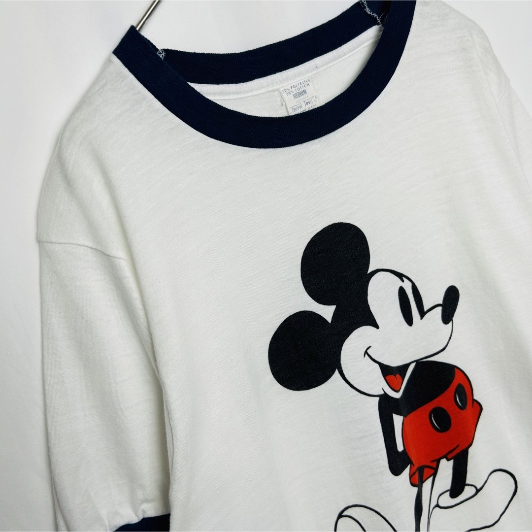 Disney(ディズニー)のUSA製　70s Disney tropix togs リンガーT ミッキー メンズのトップス(Tシャツ/カットソー(半袖/袖なし))の商品写真