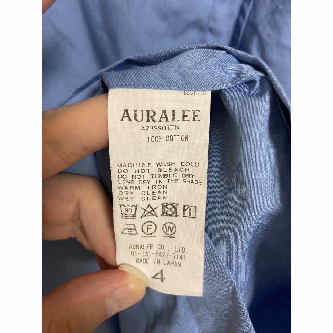 AURALEE(オーラリー)のオーラリー　23ss ウォッシュド　フィンクス　ツイル　ハーフスリーブ　シャツ メンズのトップス(シャツ)の商品写真