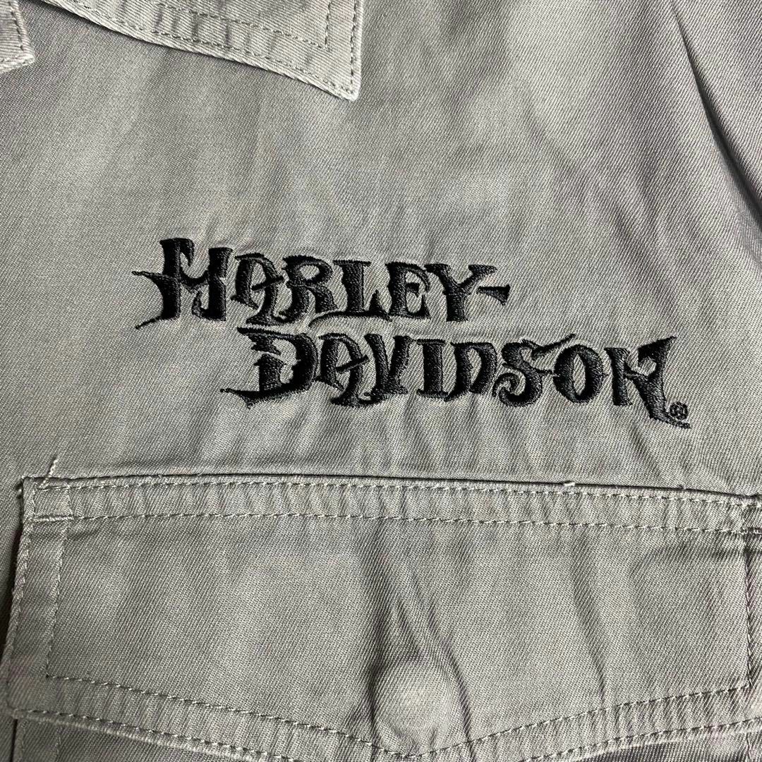 Harley Davidson(ハーレーダビッドソン)のハーレーダビッドソン☆半袖シャツ 古着 バック刺繍ロゴ デカロゴ 90s cx9 メンズのトップス(Tシャツ/カットソー(半袖/袖なし))の商品写真