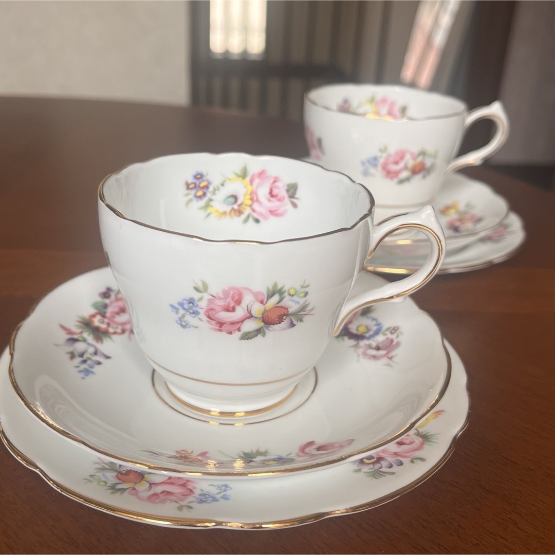 レア美品】英国製 グロブナー☆フラワーブーケ☆Tea for two-