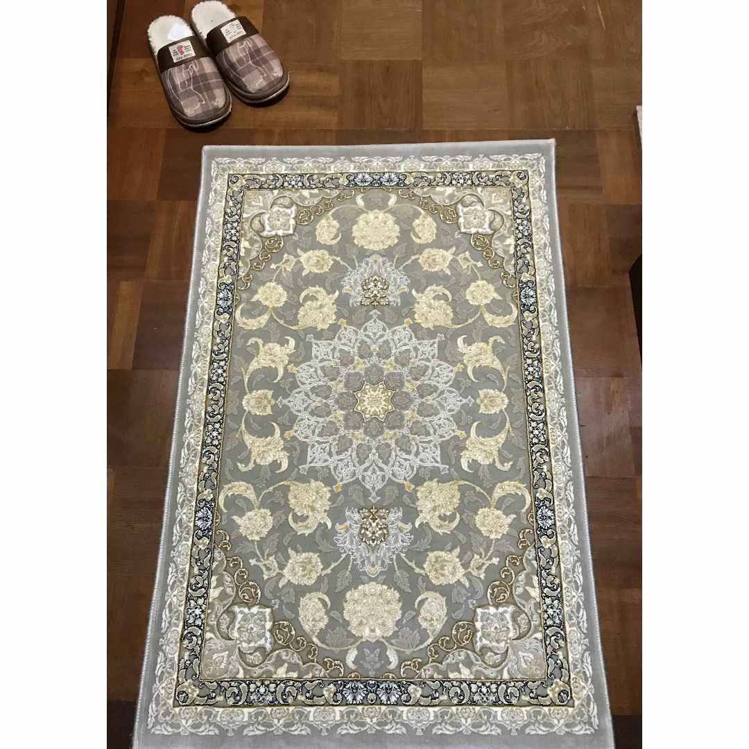 144万ノット！立体柄！ 絨毯！本場 イラン産 60×90cm-28001の通販 by