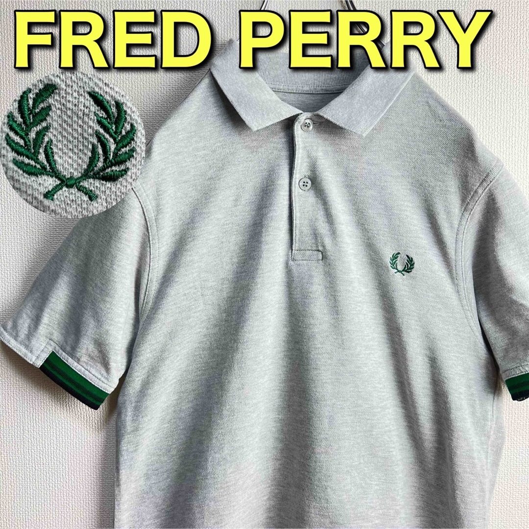 FRED PERRY(フレッドペリー)の大人気　フレッドペリー　ポロシャツ　半袖　グレー　グリーン　ブラック　古着 メンズのトップス(ポロシャツ)の商品写真