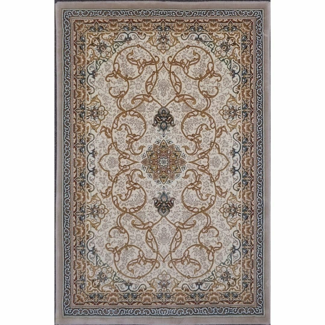 144万ノット！立体柄！ 絨毯！本場 イラン産 60×90cm-28001