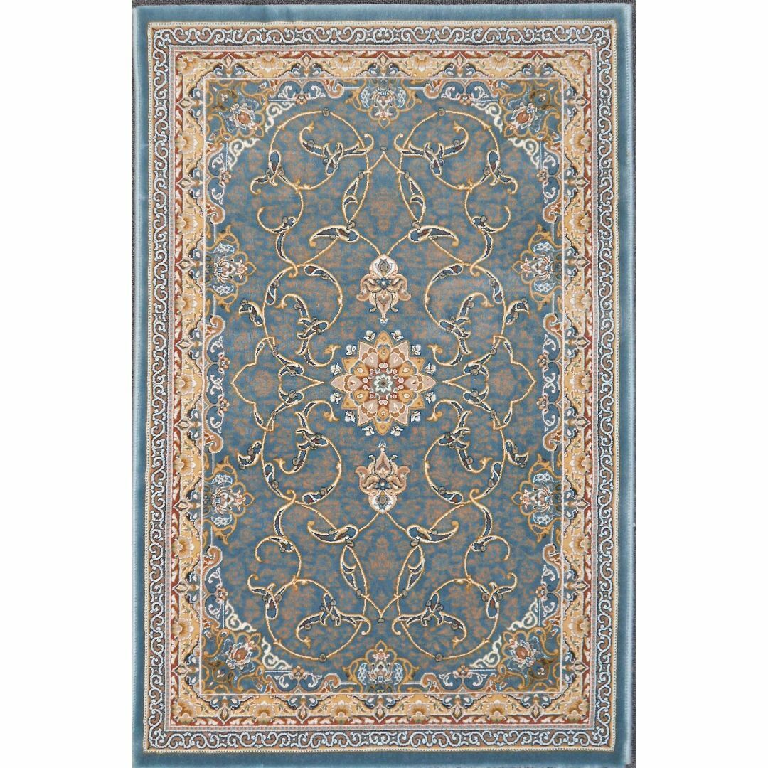 144万ノット、立体柄 ！本場イラン産 絨毯！60×90cm-200551 1