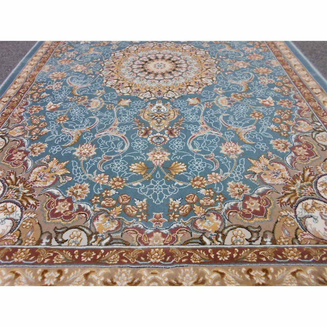 225万ノット!超高密度 本場イラン産 絨毯!円形150cm‐200191 225万ノット!超高密度 本場イラン産 絨毯!円形150cm‐200191