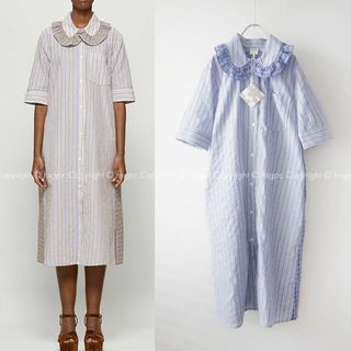 アクネストゥディオズ(Acne Studios)の【定価4.1万】バウムウンドヘルガーデン フリルカラー ロング ワンピ ブラウス(ロングワンピース/マキシワンピース)