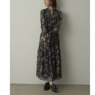 フレイアイディー(FRAY I.D)の【美品】ウエストシャーリングワンピース(ロングワンピース/マキシワンピース)