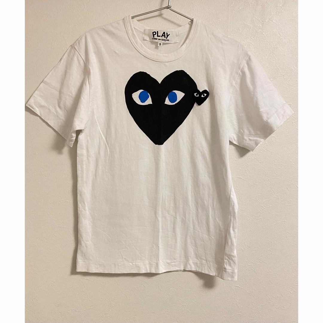 【人気カラー】プレイコムデギャルソン Tシャツ 黒ハート 白 完売モデル S