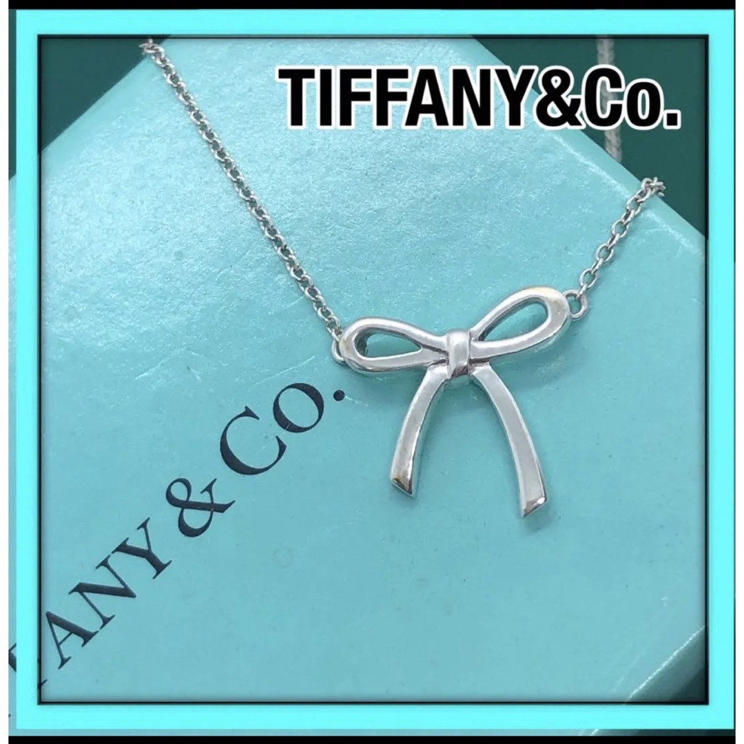 美品 Tiffany ティファニー リボン シルバー925 ネックレス