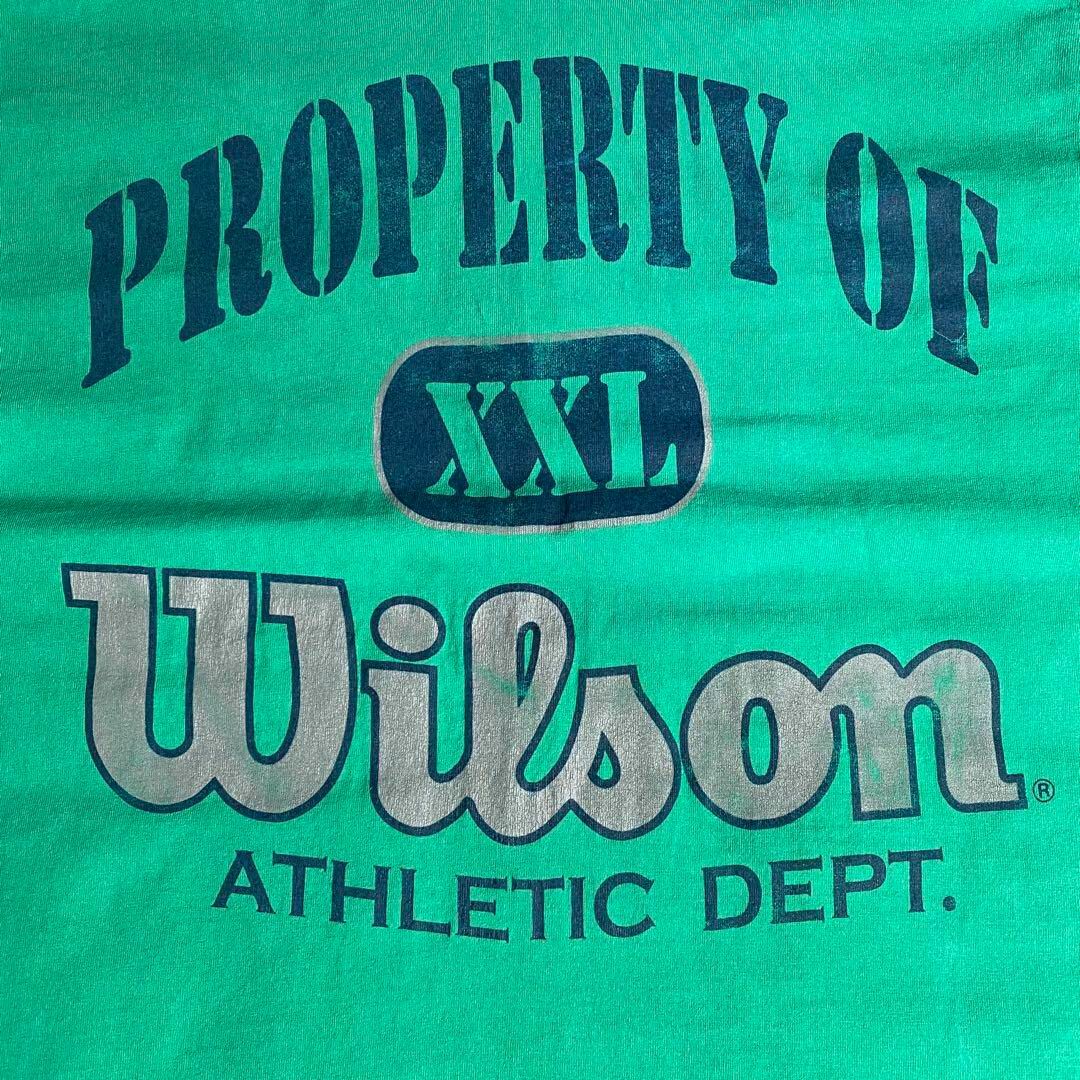 wilson(ウィルソン)のウィルソン☆Tシャツ ビンテージ US古着 デカロゴ 90s 希少 緑 da7 メンズのトップス(Tシャツ/カットソー(半袖/袖なし))の商品写真