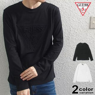 ゲス(GUESS)の【8/15迄】GUESS ゲス エンボストライアングルロゴロングスリーブT(Tシャツ/カットソー(七分/長袖))