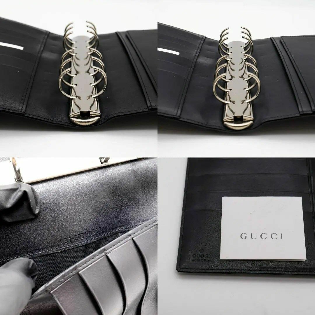 Gucci(グッチ)の《希少》GUCCI 手帳ケース レザー ブラック ヴィンテージ カバー メンズのファッション小物(手帳)の商品写真