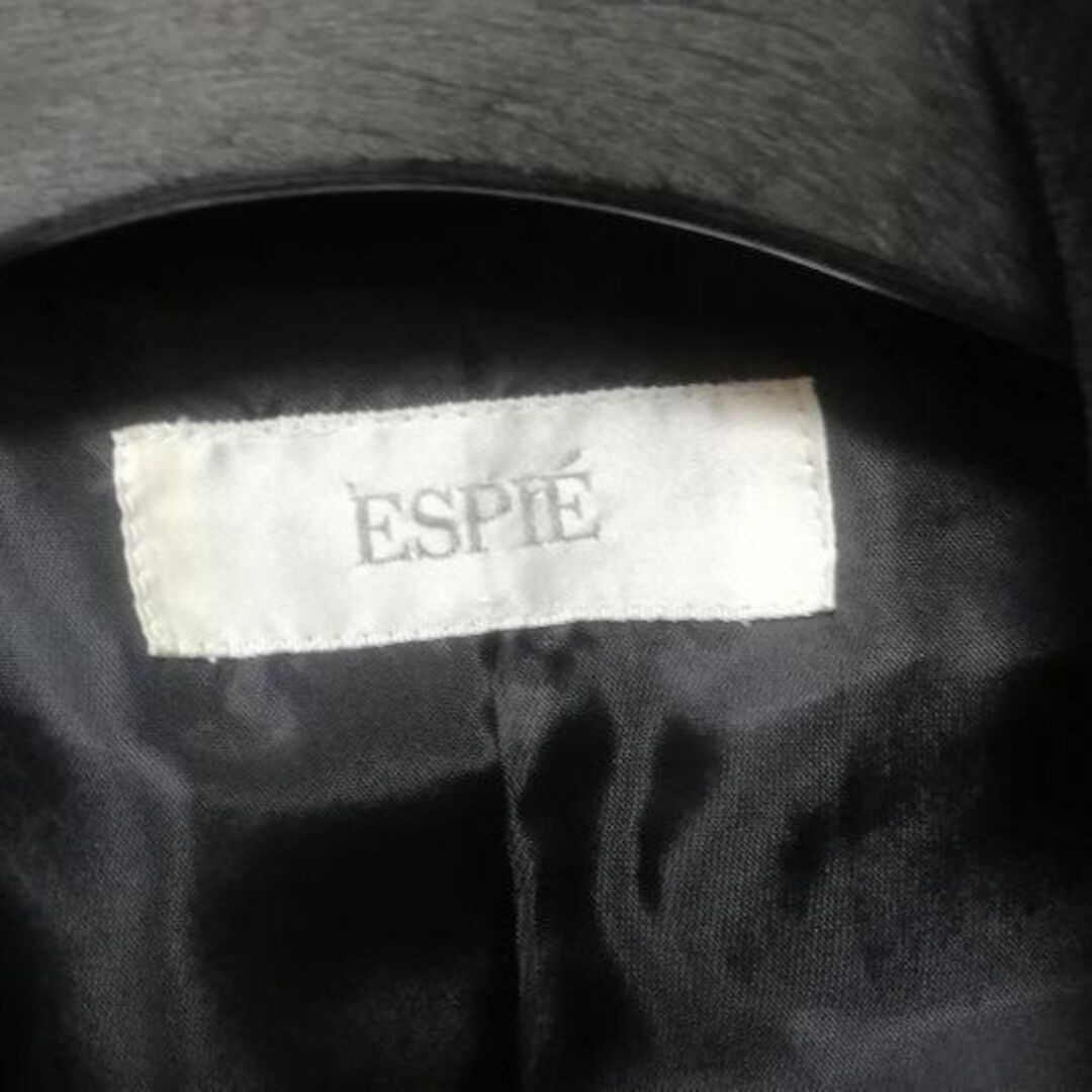 ジャケット サイズ38 黒 光沢 ダブル イトキン エスピエ ESPIEの通販