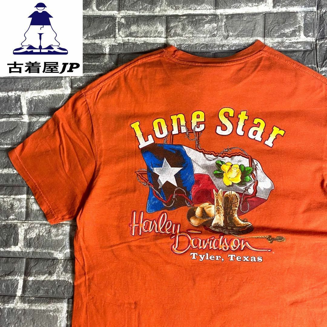 ハーレーダビッドソン☆Tシャツ US L デカロゴ 両面プリント希少 db4db4a