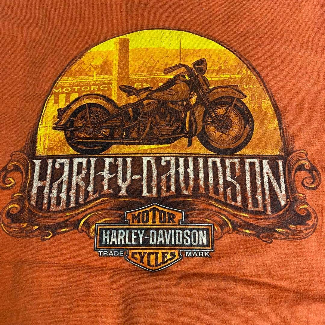 Harley Davidson(ハーレーダビッドソン)のハーレーダビッドソン☆Tシャツ US古着 L デカロゴ 両面プリント希少 db4 メンズのトップス(Tシャツ/カットソー(半袖/袖なし))の商品写真