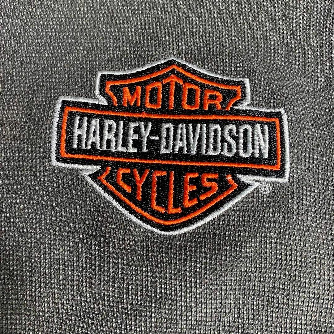 Harley Davidson(ハーレーダビッドソン)のハーレーダビッドソン☆ロンT US古着ヘンリーネックワンポイント刺繍ロゴ db5 メンズのトップス(Tシャツ/カットソー(七分/長袖))の商品写真