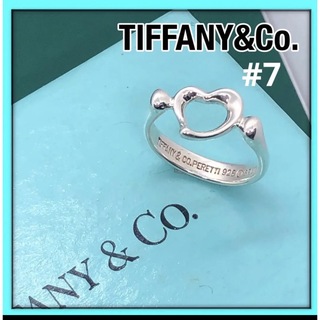 ティファニー(Tiffany & Co.)の美品　ティファニーリング　オープンハートリング　SV925 7号(リング(指輪))