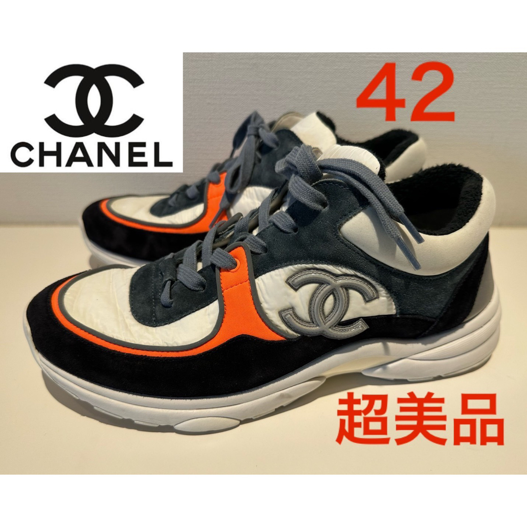 美品❗️ CHANEL ココマーク レザー × メッシュスニーカー 42