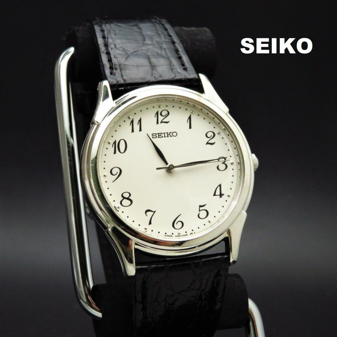 SEIKO 腕時計 シンプルデザイン 白文字盤 アラビア数字 | フリマアプリ ラクマ