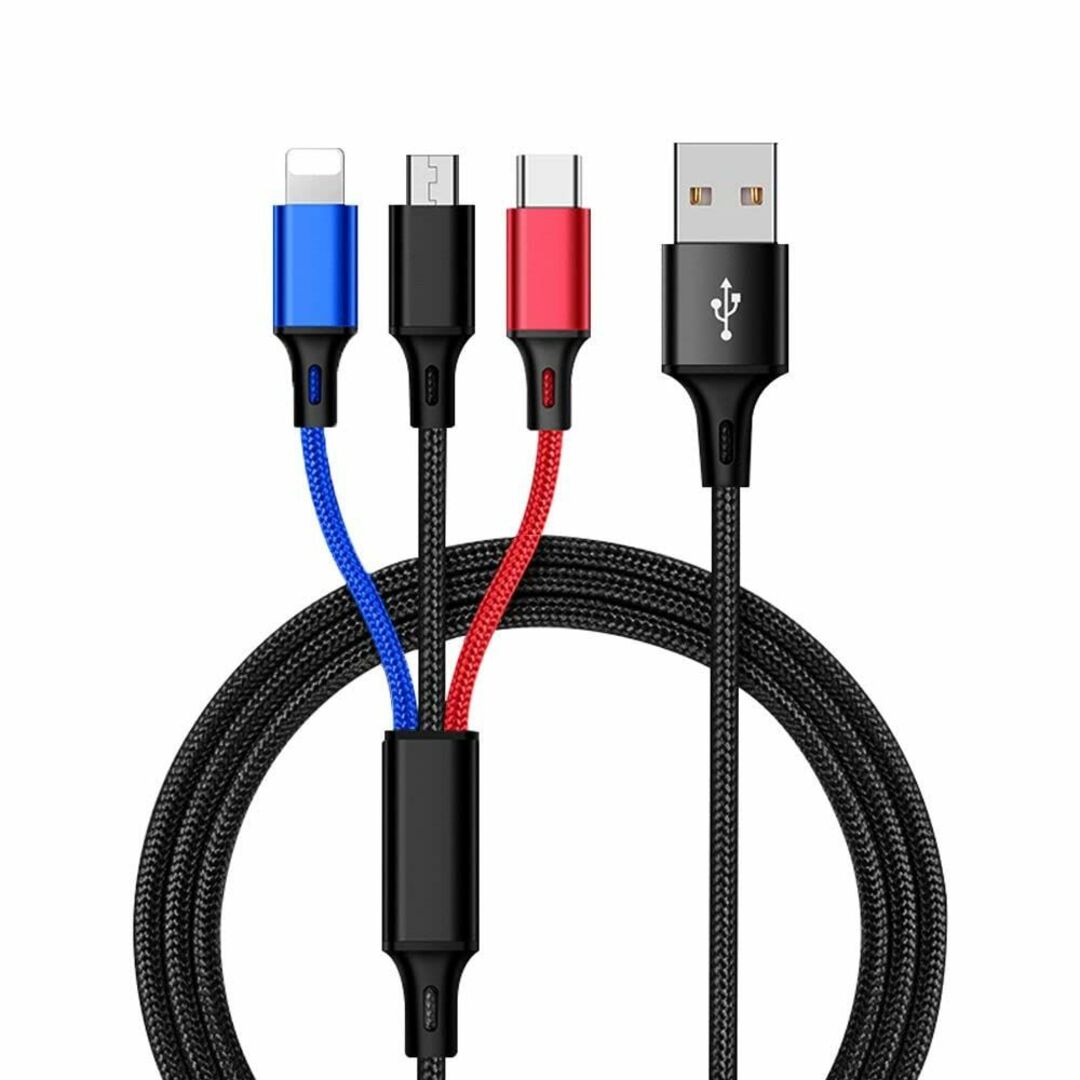 在庫処分】3in1 充電ケーブル USB ケーブル 3A 急速充電 充電コードの