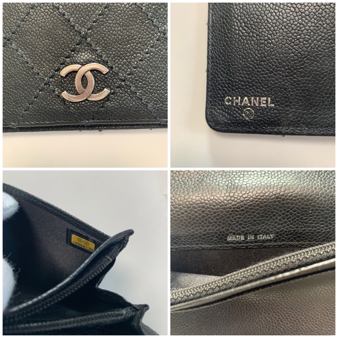 CHANEL(シャネル)のCHANEL キャビアスキンワイルドステッチ折り財布　ブラック レディースのファッション小物(財布)の商品写真