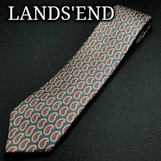 ランズエンド(LANDS’END)のランズエンド ペイズリー グリーン ネクタイ A107-P04(ネクタイ)