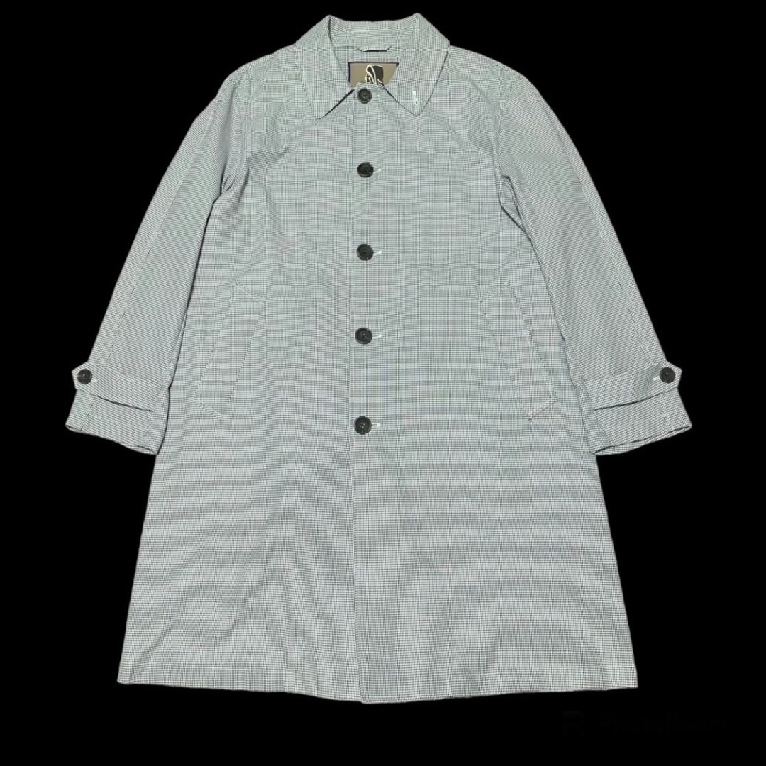 美品 Sealupシーラップ BEAMS F別注千鳥格子ステンカラーコート48-