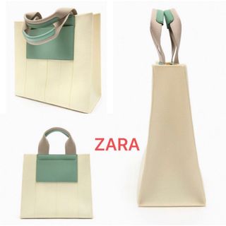 ザラ(ZARA)の(新品) ZARA ファブリックトートバッグ　ZARAバッグ(トートバッグ)