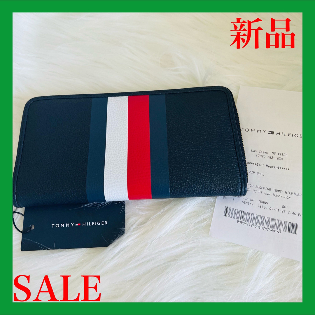 新作/特典付】 Tommy Hilfigar トミーヒルフィガー 長財布 ネイビー