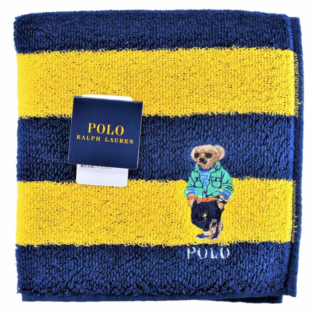 POLO RALPH LAUREN(ポロラルフローレン)のみい様専用　再々値下げポロベア「スイングトップ＆デニムパンツ柄」１，９８０円黄系 レディースのファッション小物(ハンカチ)の商品写真