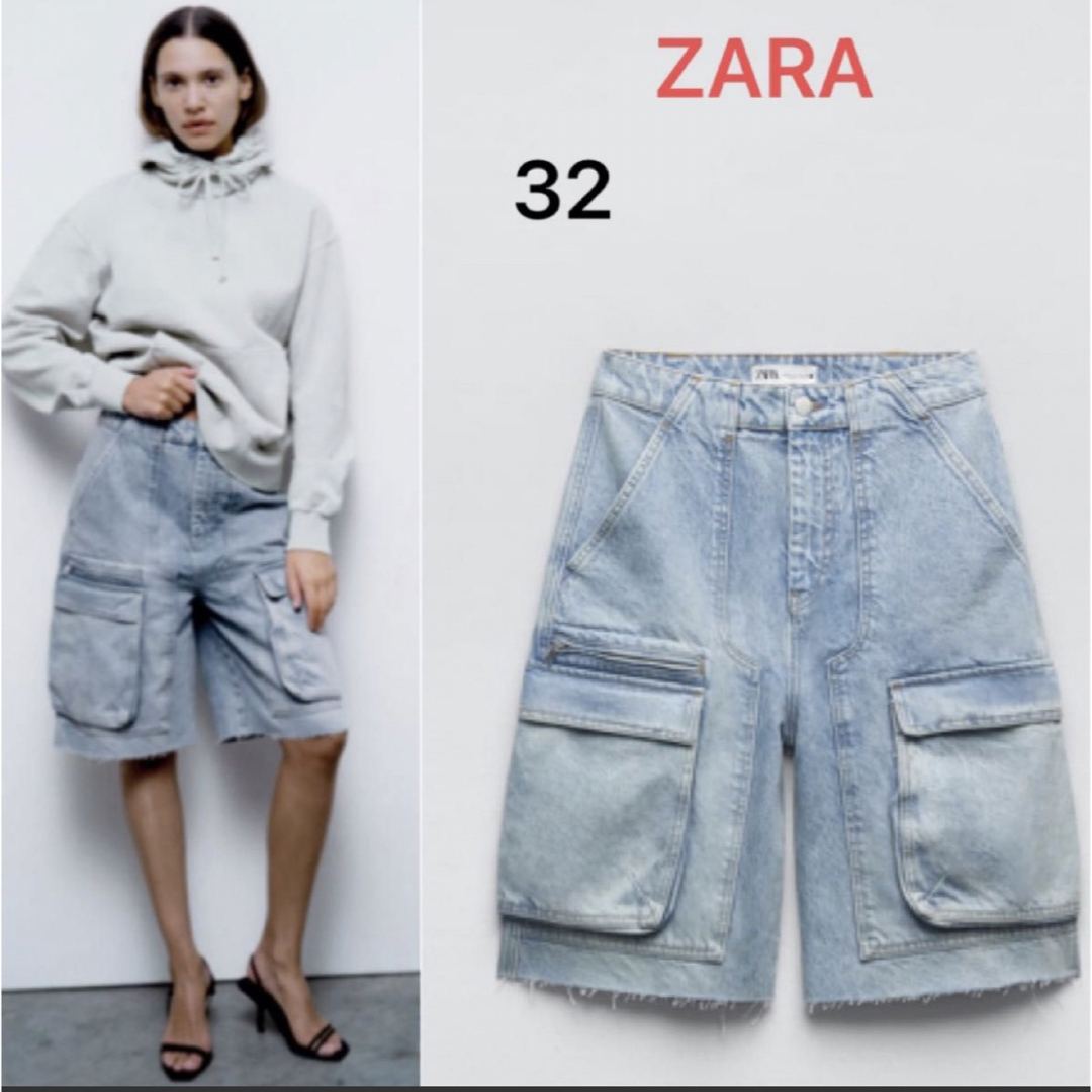 ZARA(ザラ)の(新品) ZARA ZW MID-RISE カーゴ バミューダパンツ　 レディースのパンツ(ショートパンツ)の商品写真
