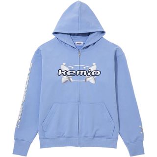 エイチアンドエム(H&M)のkemio store ジップ パーカー ブルー 水色 サブカル(パーカー)