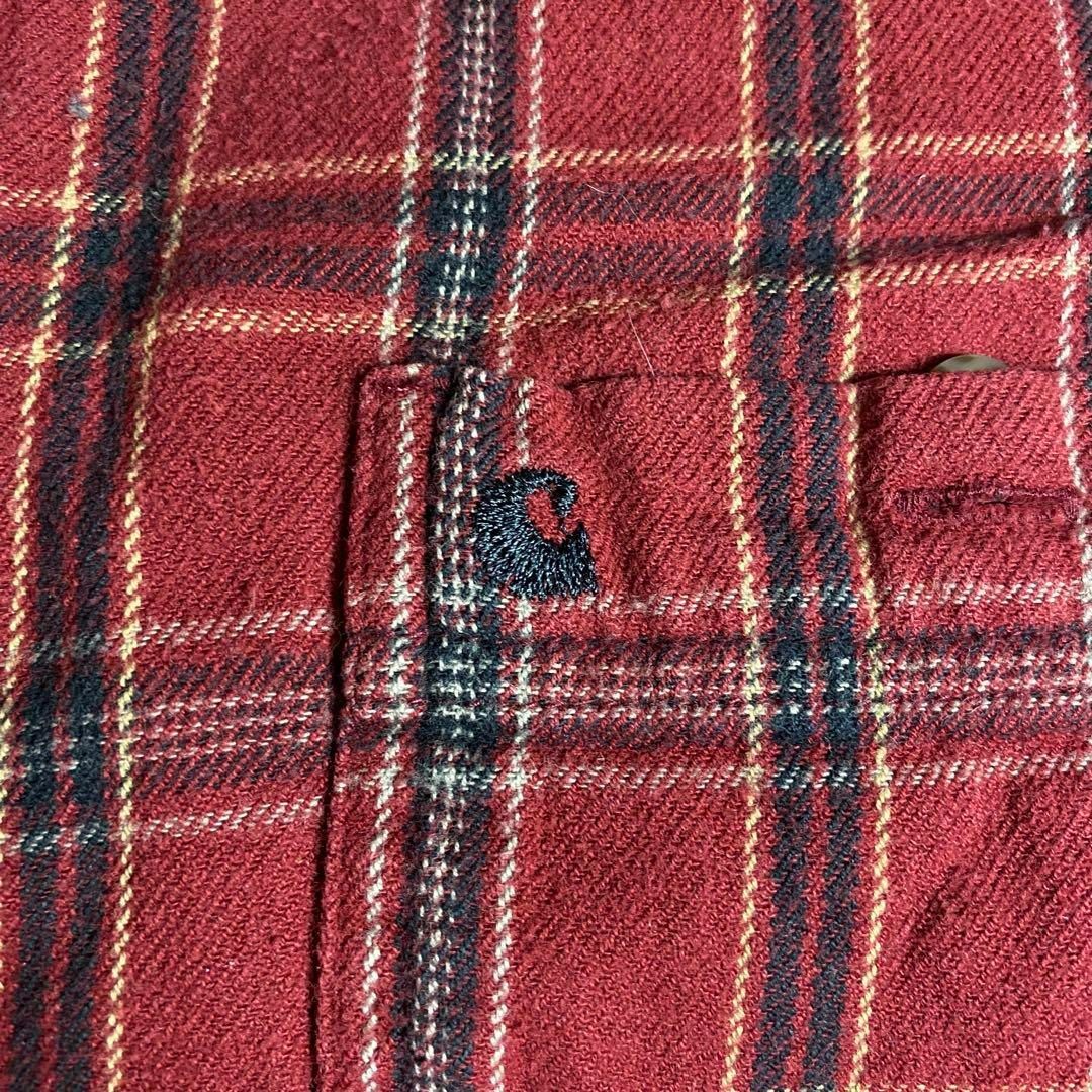 carhartt(カーハート)のカーハート☆ネルシャツ チェック柄 US古着ワンポイント刺繍ロゴ メンズ dh6 メンズのトップス(シャツ)の商品写真