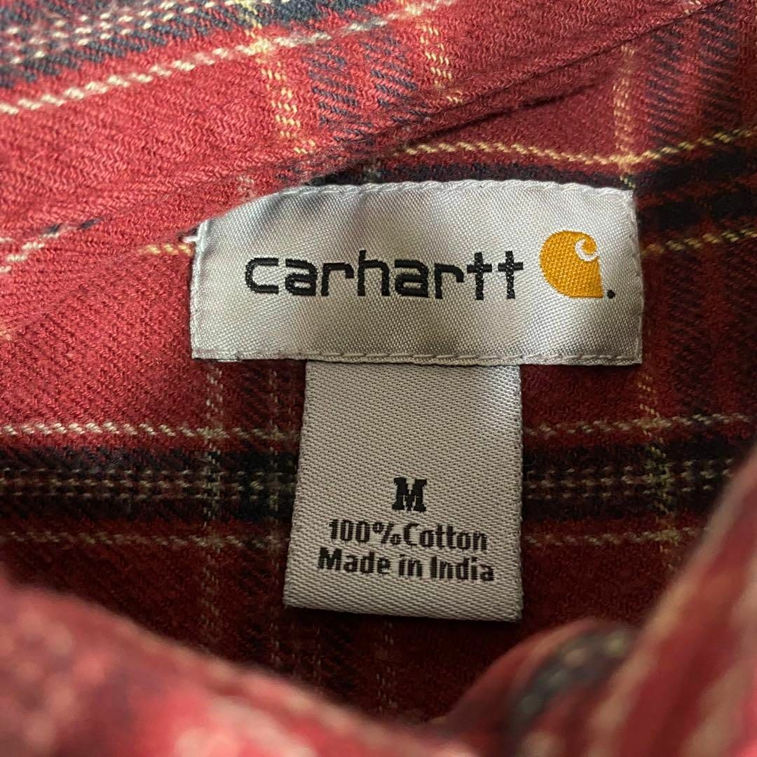 carhartt(カーハート)のカーハート☆ネルシャツ チェック柄 US古着ワンポイント刺繍ロゴ メンズ dh6 メンズのトップス(シャツ)の商品写真