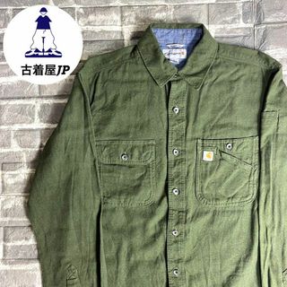 カーハート(carhartt)のカーハート☆コットンシャツ US古着 ワンポイントロゴ希少 ユニセックス(シャツ)